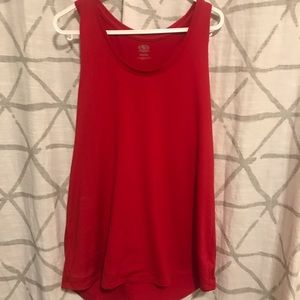 Athletic works: small plain red tanktop